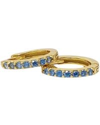 Harfi - Topaz December Birthstone Small Huggie Earrings - Lyst