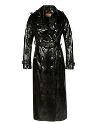 Santinni - Indiscreet Embossed Leather Trench Coat - Lyst