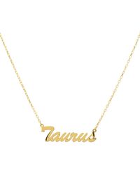 LÁTELITA London Zodiac Star Sign Name Necklace Gold Taurus - Metallic