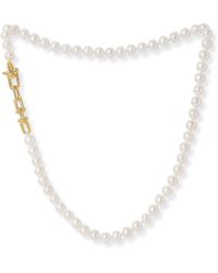 Pearls of the Orient Online - Gratia Cultured Freshwater Pearl Necklace With Chunky Fill Chain Feature - Lyst