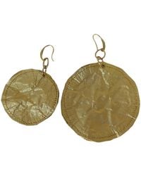 Romer Millinery - Metallic Silk Coin Earings Assymetrical - Lyst