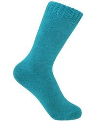 Peper Harow - Made in England - Ribbed Cuff Bed Socks – Aqua - Lyst