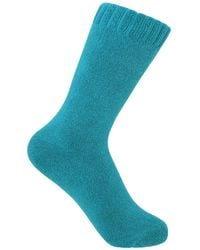 Peper Harow - Made in England - Ribbed Cuff Bed Socks – Aqua - Lyst