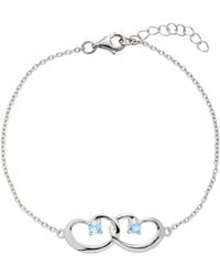Belinda Jewelz - Aquamarine Interlocked Hearts Bracelet - Lyst