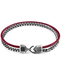 Anchor and Crew - Bordeaux Bowspirit Mast & Round Leather Bracelet - Lyst