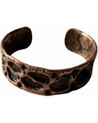 Anatoliacraft - Textured Oxidised Copper Wide Open Cuff Bracelet - Lyst