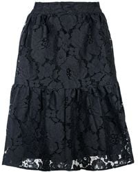 Conquista - Cotton Lace Skirt – Knitted Jacquard, Below Knee, Elastic Waist - Lyst