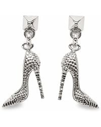 Jagged Halo Jewelry - I'M Bad Stiletto Heel Shoe Drop Earrings Filled - Lyst
