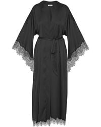 Avenue 8 - Lace Maxi Silk Robe - Lyst