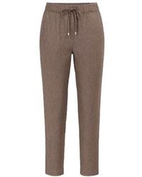 Conquista - Long Linen Pants With Tie Detail - Lyst