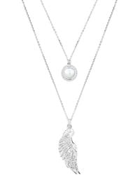 Seven Saints - Archangel Gabriel Angel Of Communication Necklace, Rhodium, Clear Quartz - Lyst