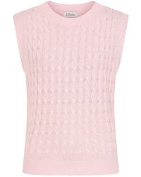Luella Fashion - Fowey Cable Knit Cotton Tank Top Ice - Lyst