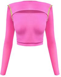 Monosuit - Croptop Erratic Long Sleeves - Lyst