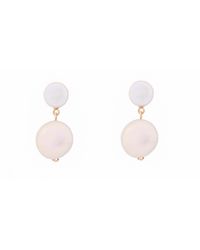 Oana Savu - Luster Freshwater Round Pearls Dangle Earrings Ear Studs - Lyst