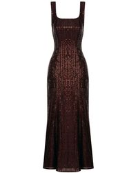 Elsava - Burgundy Tie Back Midi Dress - Lyst
