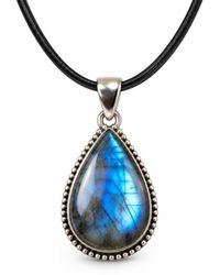 Saéa - Ink Dark Moonstone Teardrop Pendant Necklace - Lyst