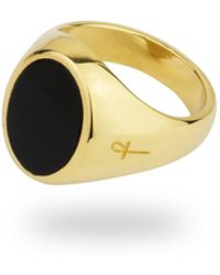 Phira London - Gold Jamestown Black Onyx Oval Stone Ring - Lyst