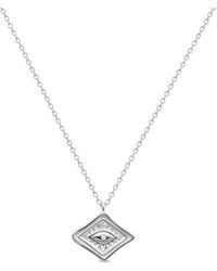 Clemence Wren - Diamond Shape Pendant With Gemstone - Lyst