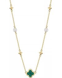 Shaded the Label - Niamh Malachite & Pearl Necklace - Lyst
