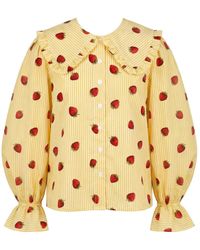 The Well Worn - Strawberry Print Cotton Luna Blouse - Lyst