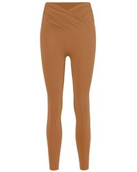 Yes Flâneuse - Neutrals Johanna High Rise Ruffle Waist Leggings Sugar Almond - Lyst