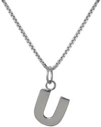 Edge Only - Letter Pendant "U" Initial Necklace Sterling - Lyst