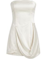 Belsize25 - Silent Mode Series – Acetate Pearl Satin Draped Bandeau Top - Lyst