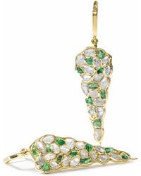 German Kabirski - Tarina Plated Earrings With Raw Zircon And Tsavorite - Lyst
