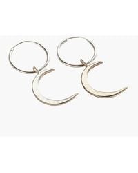 Posh Totty Designs - Sterling Crescent Moon Charm Hoop Earrings - Lyst