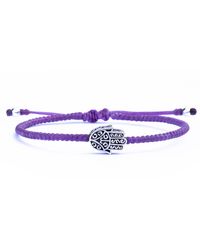 Harbour UK Bracelets - Mens Sterling Silver & Purple Rope Hamsa Bracelet - Lyst