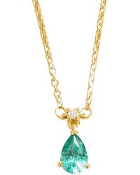 Juvetti - Ori Small Pendant Necklace Paraiba Sapphire & Diamond Set In Gold - Lyst