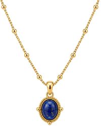 Uchi and Soto - Enso Solid 925 With 18K Vermeil & Lapis Lazuli Stone Necklace - Lyst