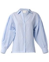 REISTOR - Striped Shirt With Long Balloon Sleeves - Lyst