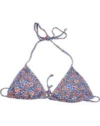 lords of harlech - Flavia Floral Field Coral Bikini Top - Lyst