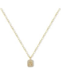 Argento Vivo - The Pave Initial Dog Tag - Lyst
