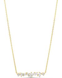SHYMI - Multi Shape Prong Set Bar Necklace - Lyst