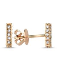 Ecce | Artisan Diamonds - Single 14K 3 Side Diamond Bold Rod Earring - Lyst