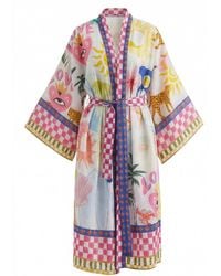 LOVEIST STORE - Mercy Citrus Print Linen Feel Kimono - Lyst