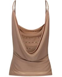 Storm Label - Neutrals / Sienna Charm Caramel Scoop Neck Cami Top With Chain Details - Lyst