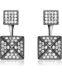 Genevive Jewelry - Sterling Plated Cubic Zirconia Multiple Square Jacket Earrings - Lyst