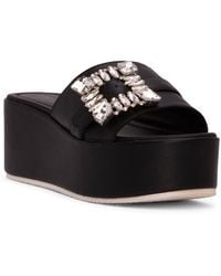 Beautiisoles by Robyn Shreiber Made in Italy - Dita Leather Comfortable Wedge Sandal Espadrille Slide With Jewelry For Elegant Work & Evening - Lyst