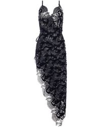 Belle -et-BonBon - Chiffon Slip Included In Our Florentina Noir Velvet & Tulle Sheer Beaded Long Dress - Lyst