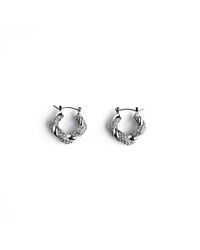 Superdivajewellery - Crystal Diamante Hoop Earrings - Lyst