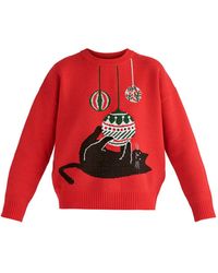 Paisie - Christmas Jumper With Cat And Baubles - Lyst