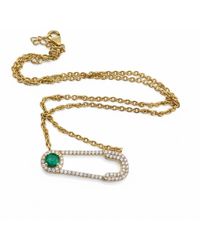 Figaru Fine Jewelry - Safety Pin Necklace - Lyst