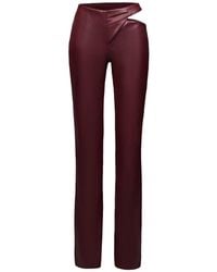 Lika - Burgundy Trousers With A Thigh Slit - Lyst