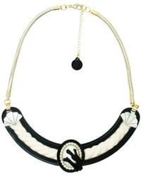 Gissa Bicalho - Acrylic Handmade Necklace Cord Coral And Pearl - Lyst