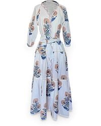 Pick Happy - Botanica Maxi Cotton Dress Floral Mocha - Lyst