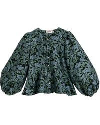 Louche - Clementine Blossom Jacquard Peplum Blouse - Lyst