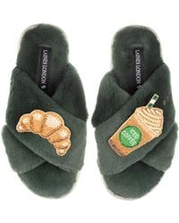 Laines London - Classic Laines Slippers With Iced Coffee & Croissant Brooches - Lyst